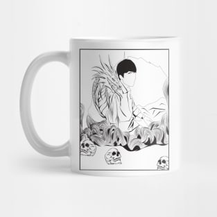 Man With Dragon Line Art Mug